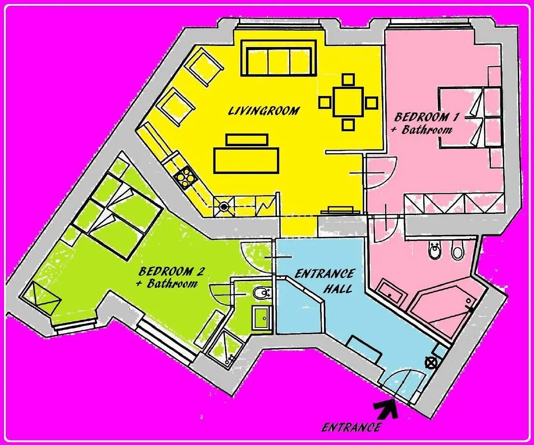 In Heart Of Prague - 2Br 2Ba Elegant Downtown Apt 0*,